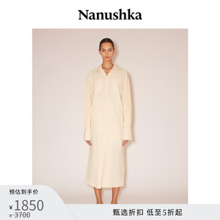 女士 NELE 甄选折扣 优雅简约奶油色褶裥长袖 衬衫 NANUSHKA