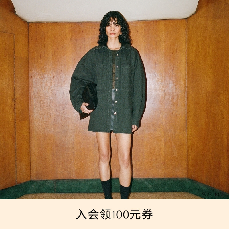 【甄选经典】NANUSHKA 男女同款 BEAUX 领口细节牛仔外衫