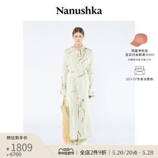 桑蚕丝翻领长款 连衣裙 ELUNA NANUSHKA 缎面法式 女士 限时折扣