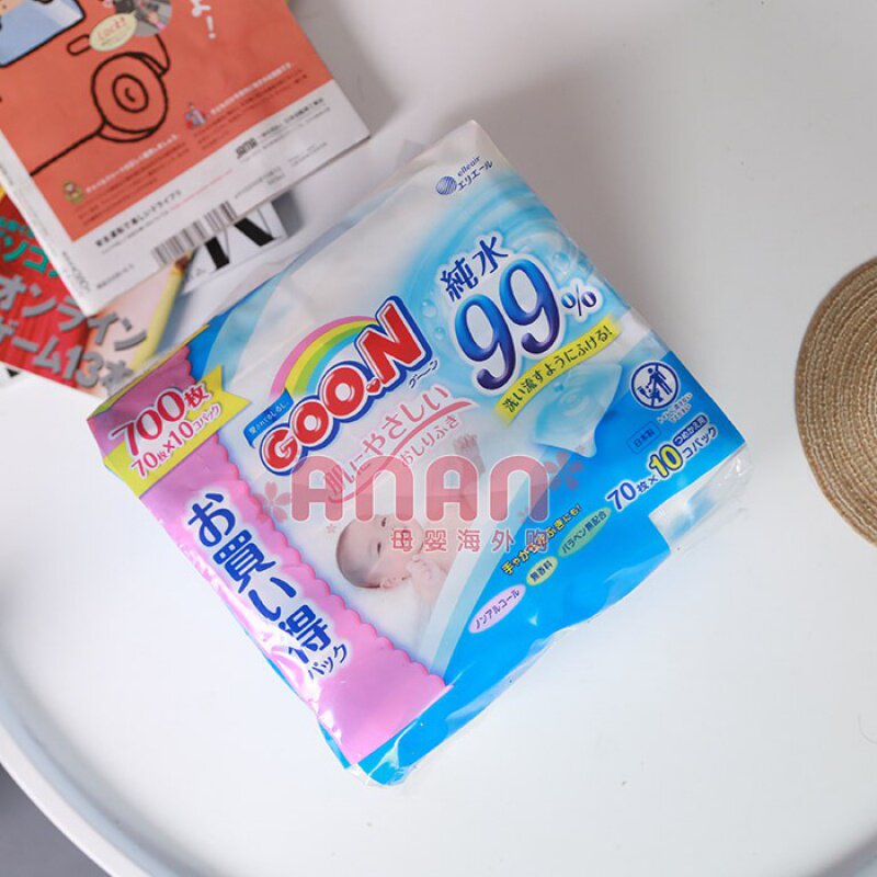 日本采购Goo.N大王婴儿湿巾湿纸巾99%纯水补充装70x10包700片特惠高性价比高么？