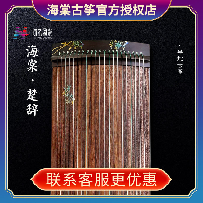 海棠古筝楚辞云裳挖筝初学者小古筝可携式一米短筝21弦迷你小古筝