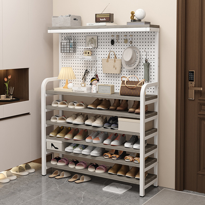洞洞板鞋架简易收纳一体鞋柜家用卧室多层鞋架多功能玄关柜收纳层