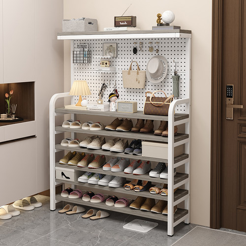 洞洞板鞋架简易收纳一体鞋柜家用卧室多层鞋架多功能玄关柜收纳架