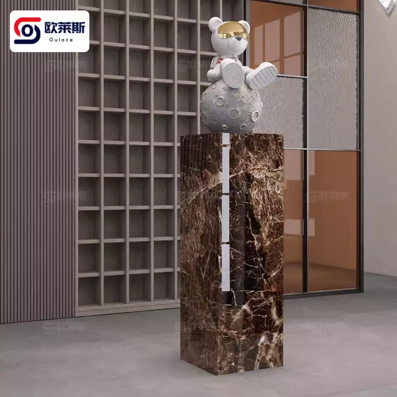 大理石摆件底座轻奢高级感2025新款岩板花架子客厅落地式,家居饰品,落地摆件,淘宝优惠券,粉丝福利购,淘宝优惠卷
