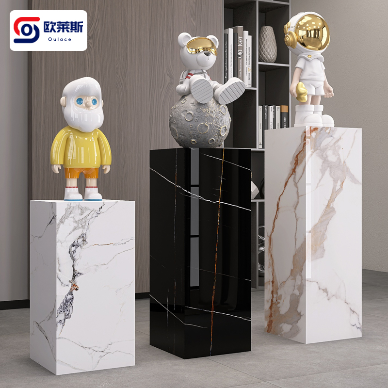 大理石摆件底座轻奢高级感2026新款岩板增高客厅大型落地装饰摆件,家居饰品,落地摆件,淘宝优惠券,粉丝福利购,淘宝优惠卷