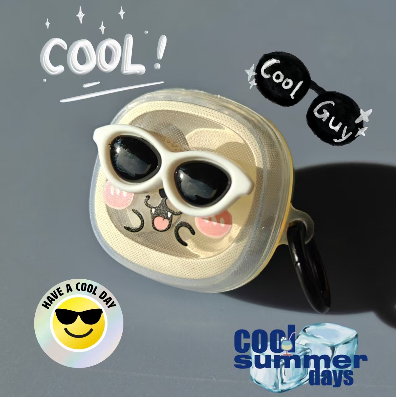 眼镜熊适用倍思wm02保护套wm01耳机套bc1壳as01可爱mc1防摔xc1防丢