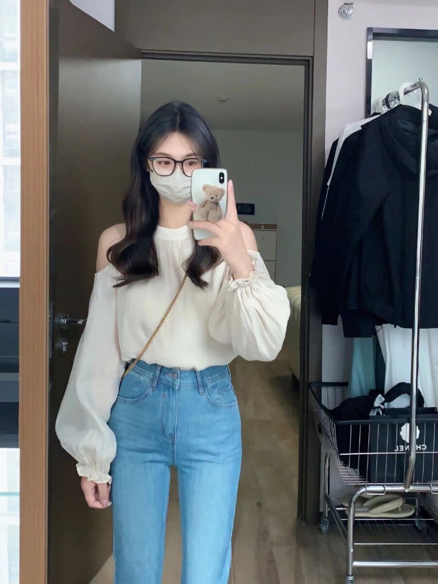 AUTUMN 2024 BEAUTIFUL CHIFFON CHIC TOP WOMENS NICHE DESIGN SEXY SCHEMING OFF-THE-SHOULDER LONG-SLEEVED HALTERNECK SHIRT