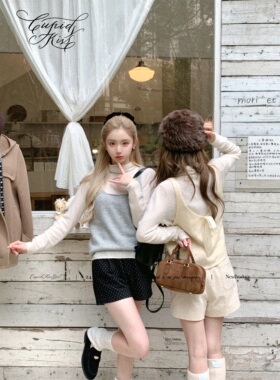 【福利6折清仓】csk丘比特“女孩子的蝴蝶结”针织背心灯芯绒短裤