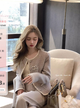 【福利6折清仓】csk丘比特 嘉柏丽尔 复古小香风外套女高级感开衫