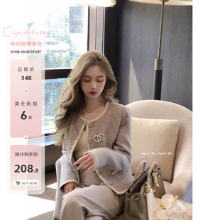 【福利6折清仓】csk丘比特 嘉柏丽尔 复古小香风外套女高级感开衫