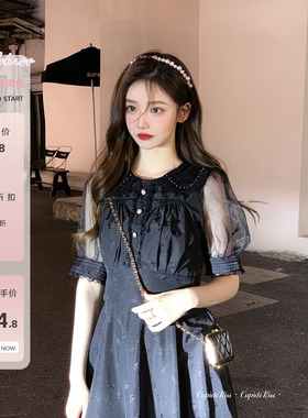 【特惠巨折】csk丘比特 龙与玫瑰 白富美法式泡泡袖连衣裙女夏