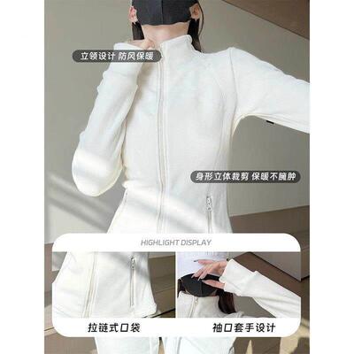 修身粒绒内绒搭外羔颗QA粒绒抓内胆冲锋衣CBC保暖加绒打女T摇底衫