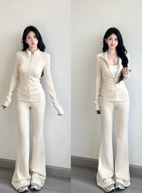 韩系白色休闲运动瑜伽服