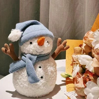 萨米帽子小雪人玩偶圣诞节新款毛绒玩具装饰品可爱娃娃公仔送女友