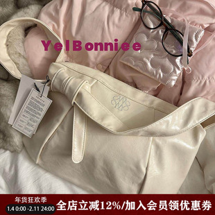 野啵妮 nicknicole韩国小众牛角包腋下自制斜挎包大容量通勤hobo