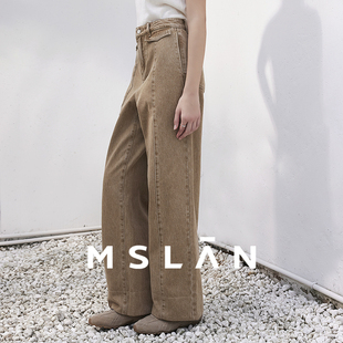 MGAK357 美拉德通勤风水洗棉牛仔裤 原色牛仔 MSLAN25春新商场同款