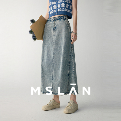 复古格调/MSLAN美式牛仔半身裙