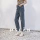 MSLAN商场同款 小脚裤 26春季 水洗牛仔裤 新直筒九分裤 复古丹宁
