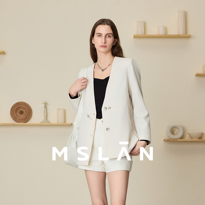 MSLAN摩登时尚早春无袖西装