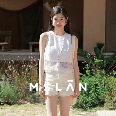 MSLAN丨商场同款春季A字设计感毛边牛仔短裤女MGCK007