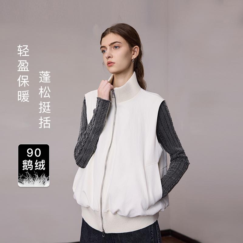 90鹅绒/MSLAN时髦立领马夹