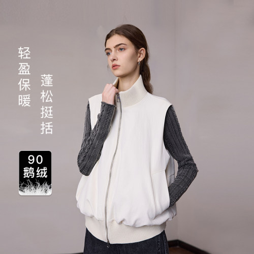 90鹅绒/MSLAN时髦立领马夹