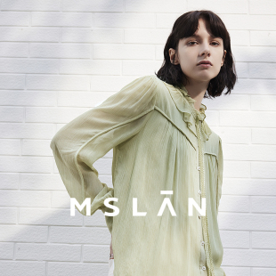 MSLAN心动浅春系雪纺衫 蕾丝荷叶边衬衣上衣女 25秋修身