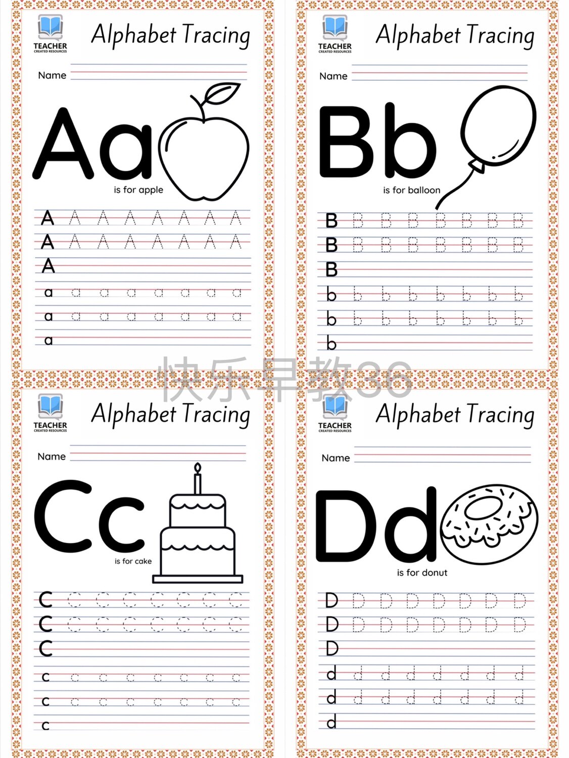 26个英文字母大小写描红涂色卡字帖幼儿园控笔精细练习英语电子版