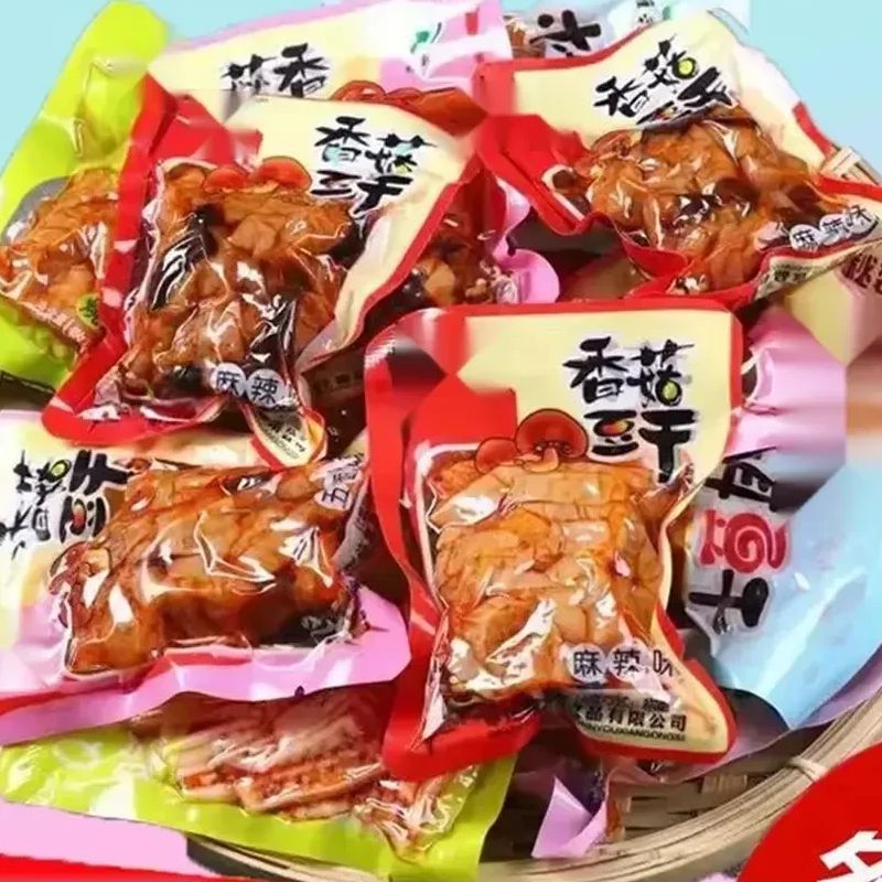 香菇豆干五香香辣烧烤散装整箱独立包装解馋美味零食