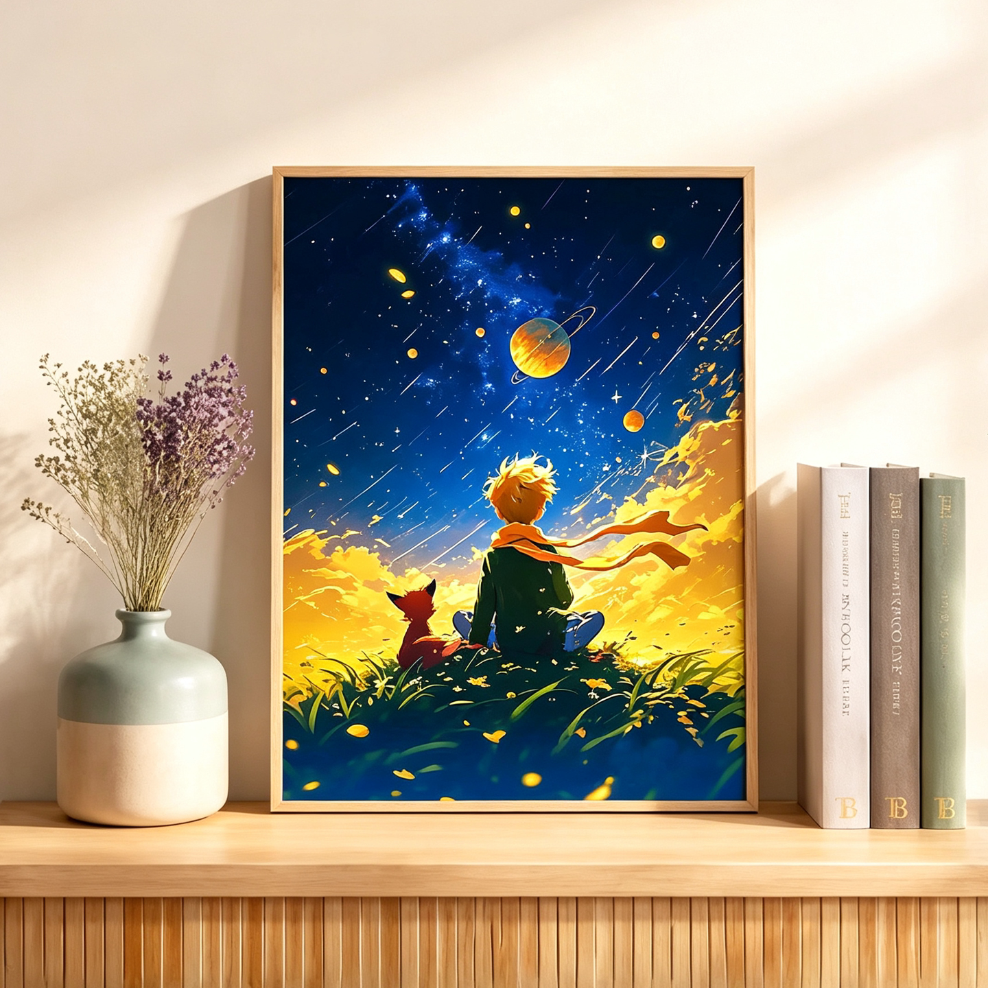 小王子狐狸星空数字油画diy礼物