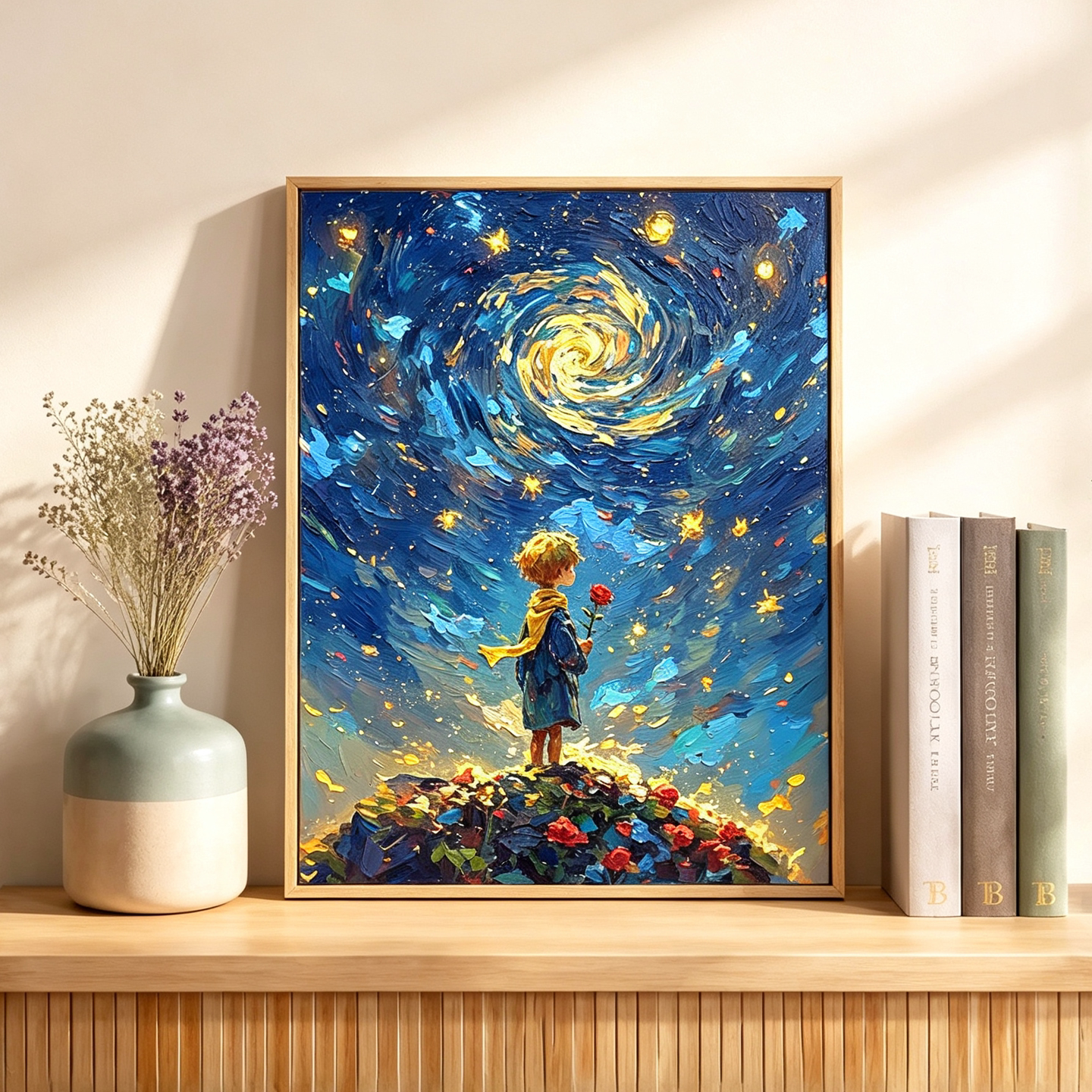 梵高星空小王子diy数字油画礼物
