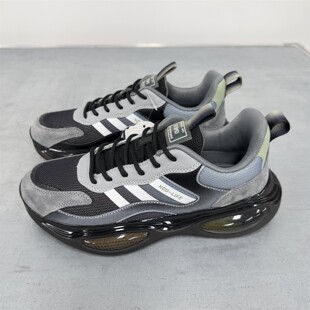 男鞋2026新款透气网面休闲鞋男潮流时尚轻便舒适厚底运动鞋