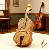 森活木趣大提琴摆件迷你音乐盒刻字八音盒儿童同学生日礼物女生