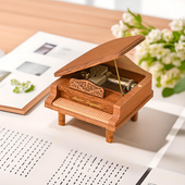 森活木趣实木钢琴音乐盒刻字摆件同学闺蜜女孩儿童生日礼物女生