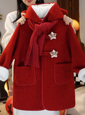 【送围巾】冬季新款加绒加厚保暖星星闪银女童大衣MZE314