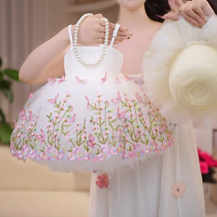 女童碎花吊带连衣裙夏季 童装 公主裙蓬蓬裙HCF084 送帽子