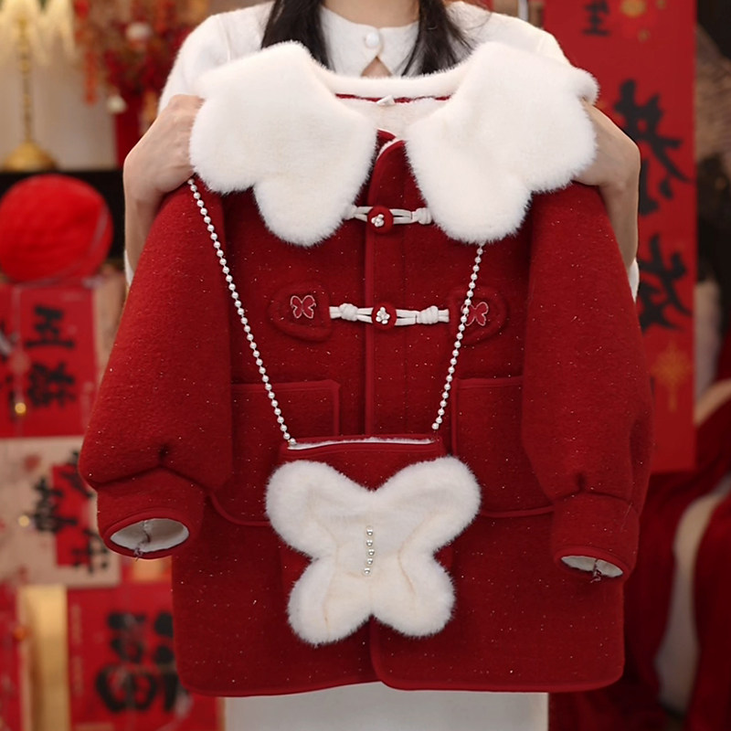 【送包包】冬季新款儿童时尚洋气呢子拜年服女童加厚外套HCE324,童装/婴儿装/亲子装,普通外套,淘宝优惠券,粉丝福利购,淘宝优惠卷