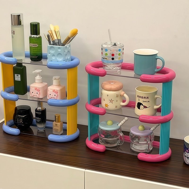 高级多层置物架撞色多巴胺杯架吧台水杯收纳架玄关香水香薰展示架,商业/办公家具,置物架/陈列架/储物架/展示架,淘宝优惠券,粉丝福利购,淘宝优惠卷