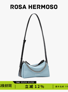 明星同款ROSA HERMOSO/珞赫「MATATA」头层斜挎链条摇滚包女