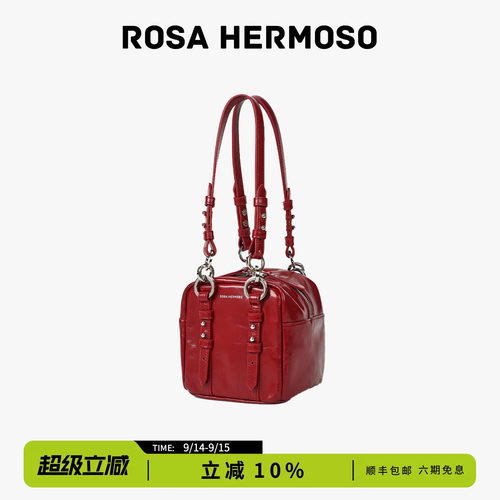 浪姐同款ROSA HERMOSO/珞赫吐司方块包豆腐包红色婚包