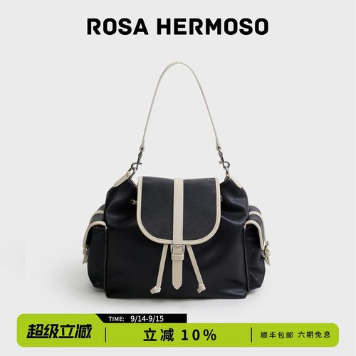 ROSAHERMOSO/珞赫水桶拼色双肩包简约时尚拼色短途出行轻2026秋冬