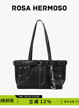 赵昭仪同款ROSA HERMOSO/珞赫「牛仔系列」单肩包法棍包植鞣2025
