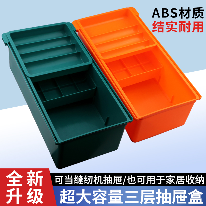 新款塑料大容量三层抽屉盒
