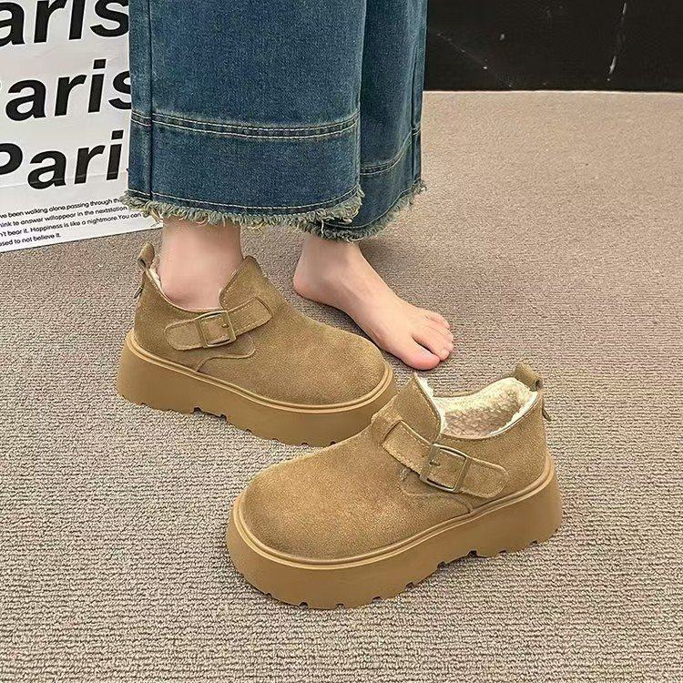 松糕厚底增高勃肯鞋女鞋2025新款秋冬雪地靴加绒乐福鞋毛毛二棉鞋,女鞋,时尚雪地靴,淘宝优惠券,粉丝福利购,淘宝优惠卷