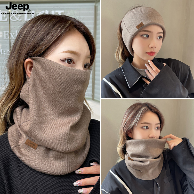 JEEP冬季保暖围脖护颈面罩女