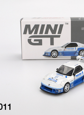 MINIGT1011马自达MazdaRX7蓝白LBWK改装64合金汽车静态模型