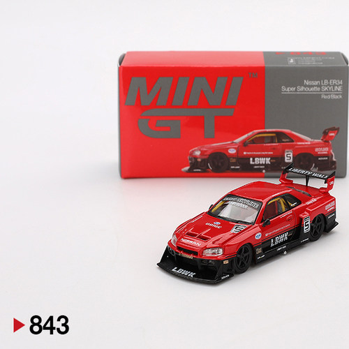 MINIGT843尼桑ER34红黑64合金车