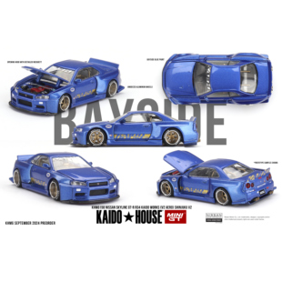 KaidoHouseMINIGT尼桑SKYLINEGT-R34蓝色1/64合金车模KHMG158