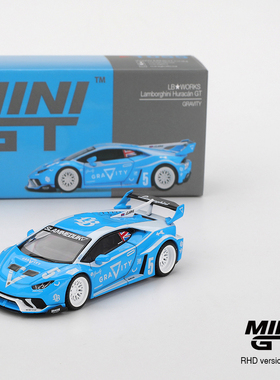 MINIGT1055兰博基尼Lamborghini飓风小牛GT3EVO蓝白64合金车模