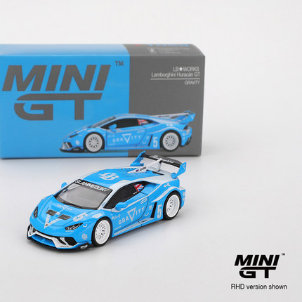MINIGT1055兰博基尼Lamborghini飓风小牛GT3EVO蓝白64合金车模